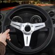 35cm PU Racing Sport Hand Wheel Car Modified Steering Wheel(Silver) on Sale