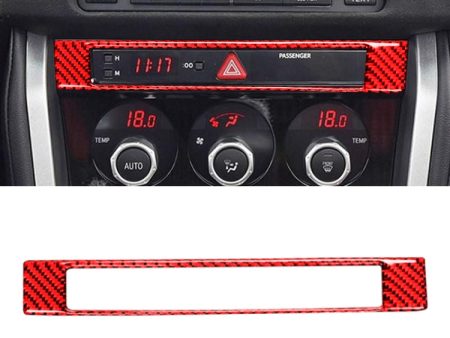 Car Carbon Fiber Central Control Clock Decorative Sticker for Subaru BRZ   Toyota 86 2013-2017, Left and Right Drive Universal(Red) Online now