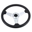 35cm PU Racing Sport Hand Wheel Car Modified Steering Wheel(Silver) on Sale