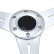 35cm PU Racing Sport Hand Wheel Car Modified Steering Wheel(Silver) on Sale