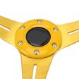 35cm PU Racing Sport Hand Wheel Car Modified Steering Wheel(Gold) Online