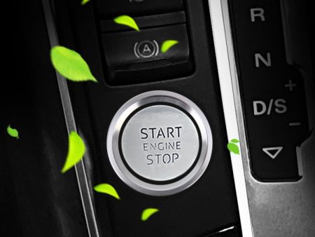 Car Engine Start Key Push Button Ring Trim Aluminum Alloy Sticker Decoration for Audi(Silver) Online now