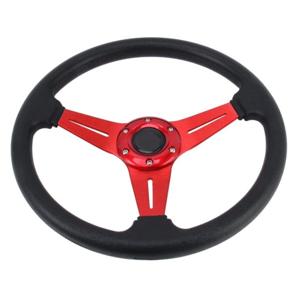 35cm PU Racing Sport Hand Wheel Car Modified Steering Wheel(Red) Online now