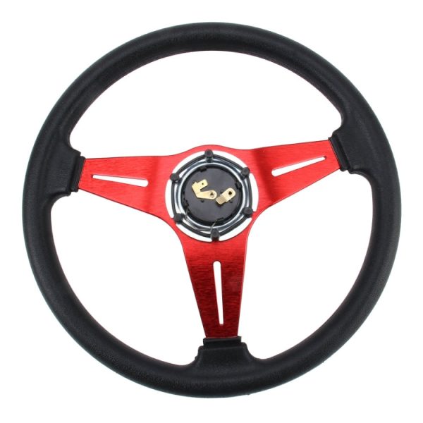 35cm PU Racing Sport Hand Wheel Car Modified Steering Wheel(Red) Online now