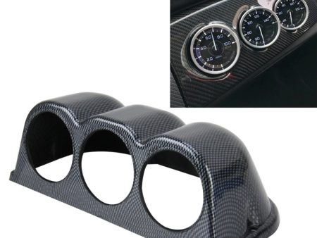 60mm Universal Horizontal Carbon lead Material 3 Triple Auto Car Dash Gauge Meter Pod Mount Holder Dashboard 3 Hole Cup Vehicle Performance Meter Instrument Accessories Discount