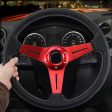 35cm PU Racing Sport Hand Wheel Car Modified Steering Wheel(Red) Online now