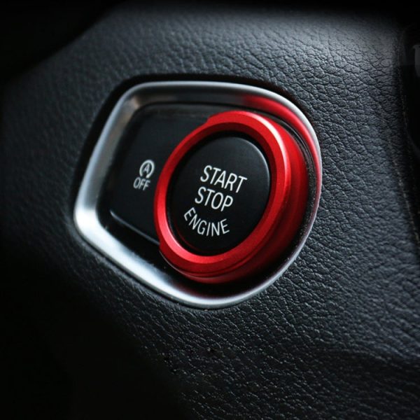 Car Engine Start Key Push Button Ring Trim Aluminum Alloy Sticker Decoration for BMW(Red) Online