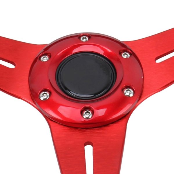 35cm PU Racing Sport Hand Wheel Car Modified Steering Wheel(Red) Online now